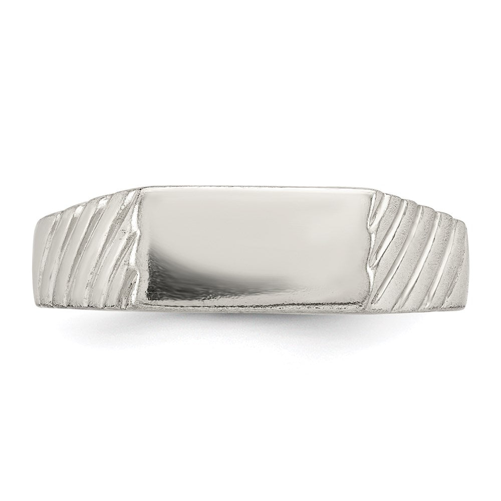Sterling Silver 6X11mm Open Back Signet Ring
