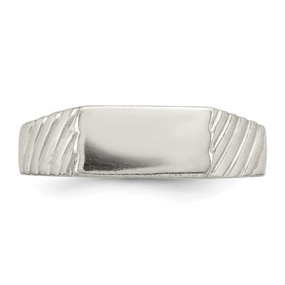 Sterling Silver 6X11mm Open Back Signet Ring