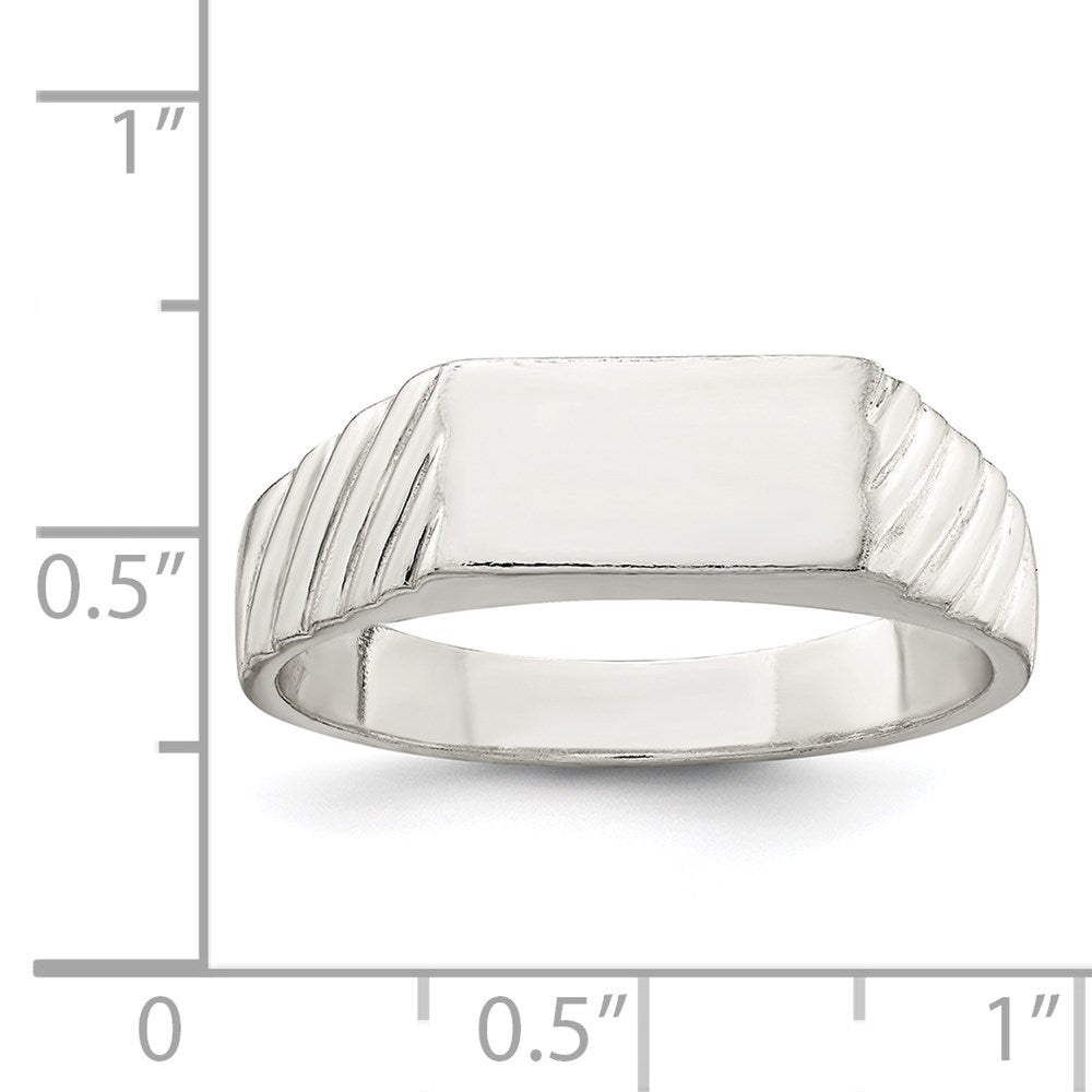 Sterling Silver 6X11mm Open Back Signet Ring