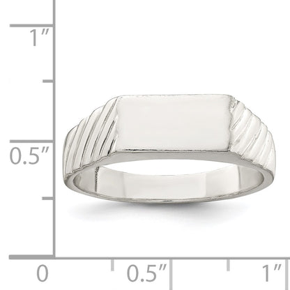Sterling Silver 6X11mm Open Back Signet Ring