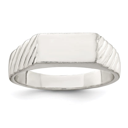 Sterling Silver 6X11mm Open Back Signet Ring