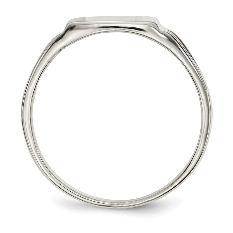 Sterling Silver 11X11mm Open Back Signet Ring