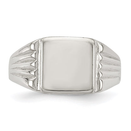 Sterling Silver 11X11mm Open Back Signet Ring