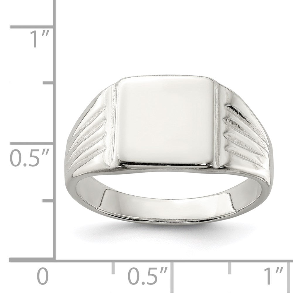 Sterling Silver 11X11mm Open Back Signet Ring