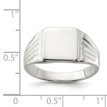 Sterling Silver 11X11mm Open Back Signet Ring