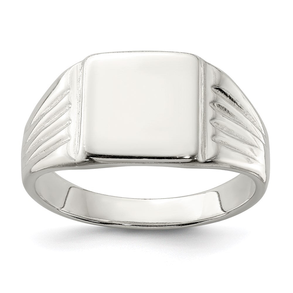 Sterling Silver 11X11mm Open Back Signet Ring