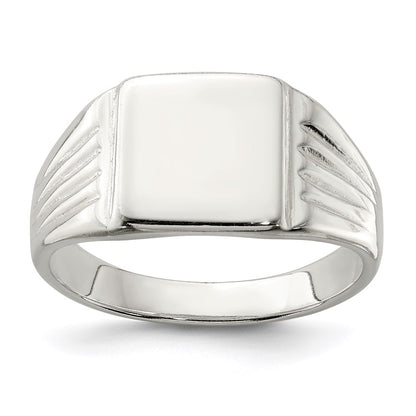 Sterling Silver 11X11mm Open Back Signet Ring