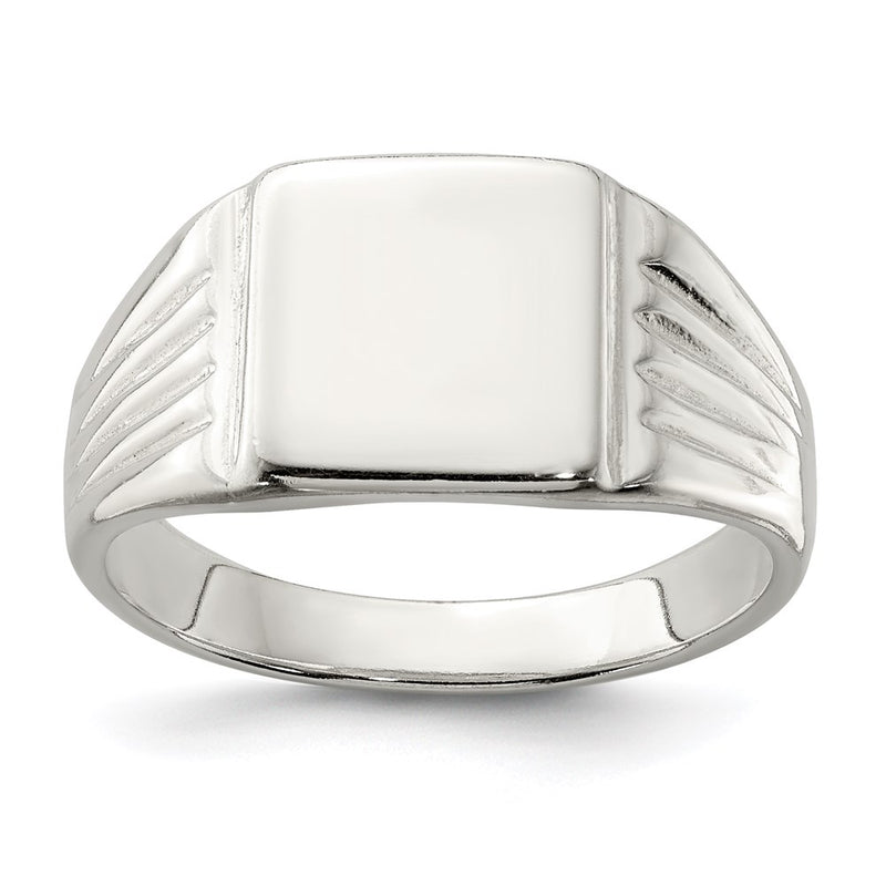 Sterling Silver 11X11mm Open Back Signet Ring