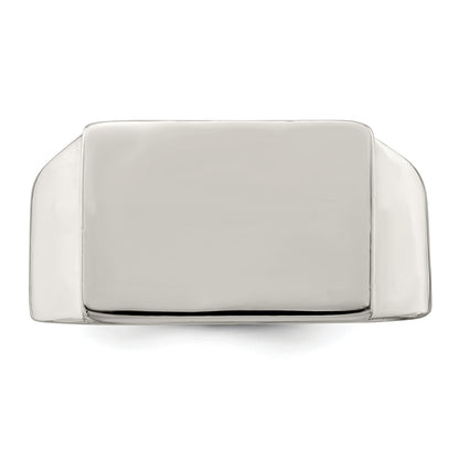 Sterling Silver 12X17mm Closed Back Signet Ring