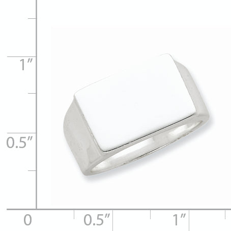Sterling Silver 12X17mm Closed Back Signet Ring