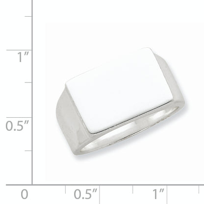Sterling Silver 12X17mm Closed Back Signet Ring