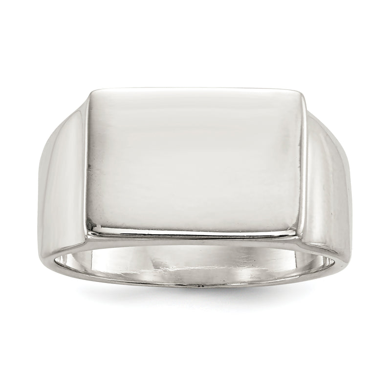 Sterling Silver 12X17mm Closed Back Signet Ring