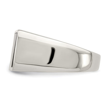 Sterling Silver Rhodium Plated Men'S Onyx Ring