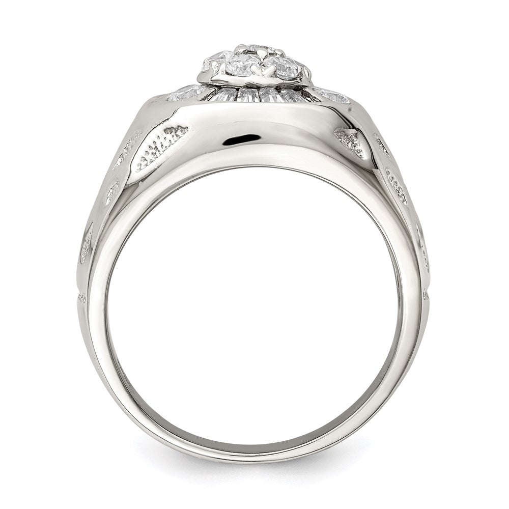 Sterling Silver Men'S Cz Ring (Size 11 Only)