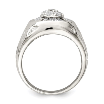 Sterling Silver Men'S Cz Ring (Size 11 Only)