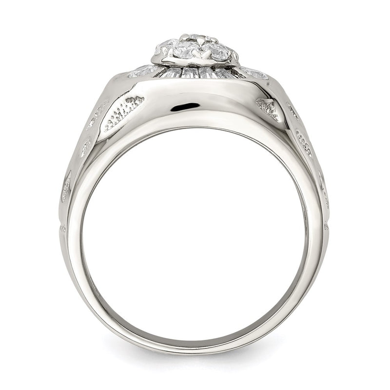 Sterling Silver Men'S Cz Ring (Size 11 Only)