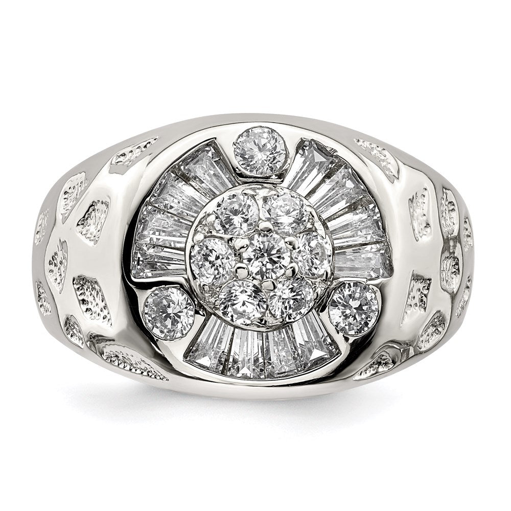 Sterling Silver Men'S Cz Ring (Size 11 Only)