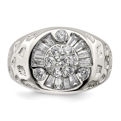 Sterling Silver Men'S Cz Ring (Size 11 Only)