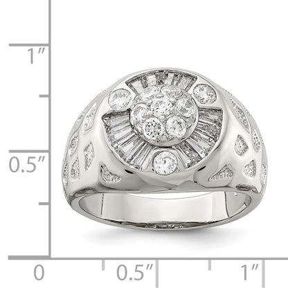Sterling Silver Men'S Cz Ring (Size 11 Only)