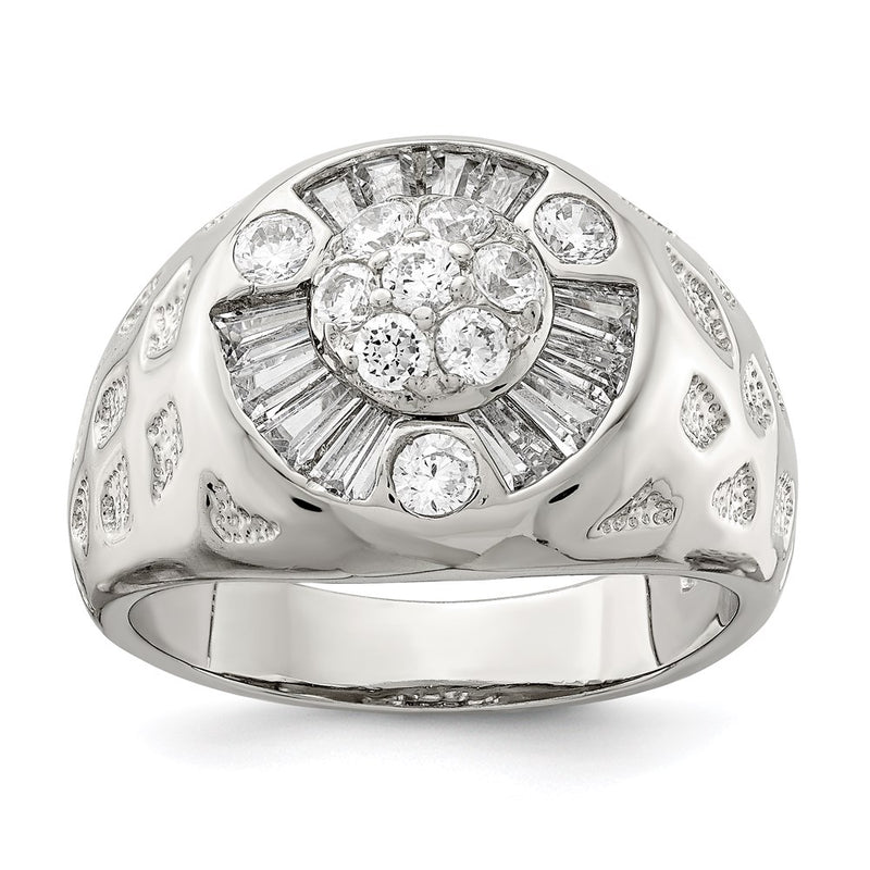 Sterling Silver Men'S Cz Ring (Size 11 Only)