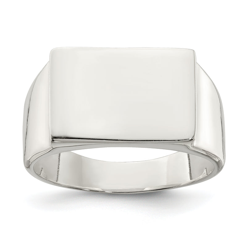 Sterling Silver 11X15mm Closed Back Signet Ring