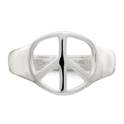 Sterling Silver Peace Sign Ring