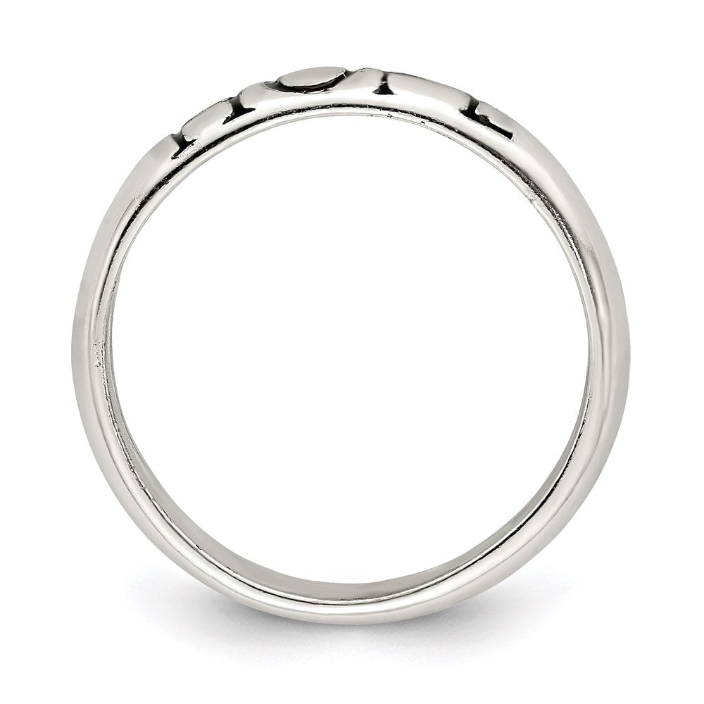 Sterling Silver Antiqued & Polished Hope Ring (Size 7 Only)