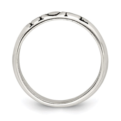 Sterling Silver Antiqued & Polished Hope Ring (Size 7 Only)