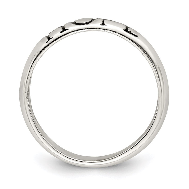 Sterling Silver Antiqued & Polished Hope Ring (Size 7 Only)