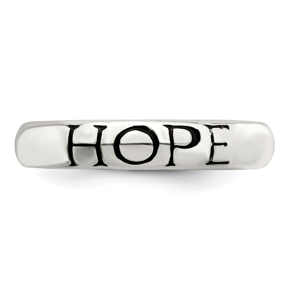 Sterling Silver Antiqued & Polished Hope Ring (Size 7 Only)