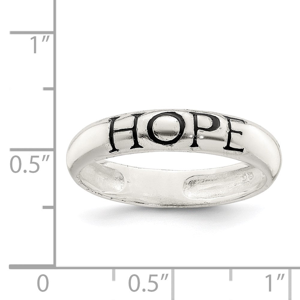 Sterling Silver Antiqued & Polished Hope Ring (Size 7 Only)