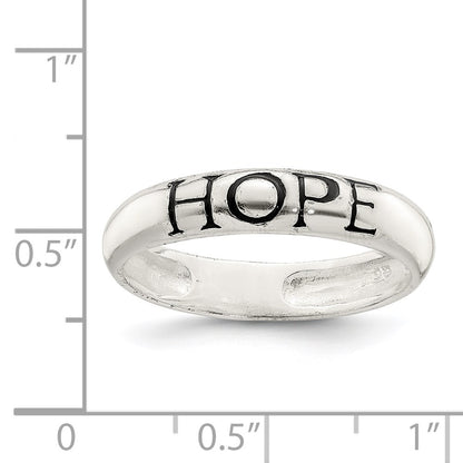 Sterling Silver Antiqued & Polished Hope Ring (Size 7 Only)