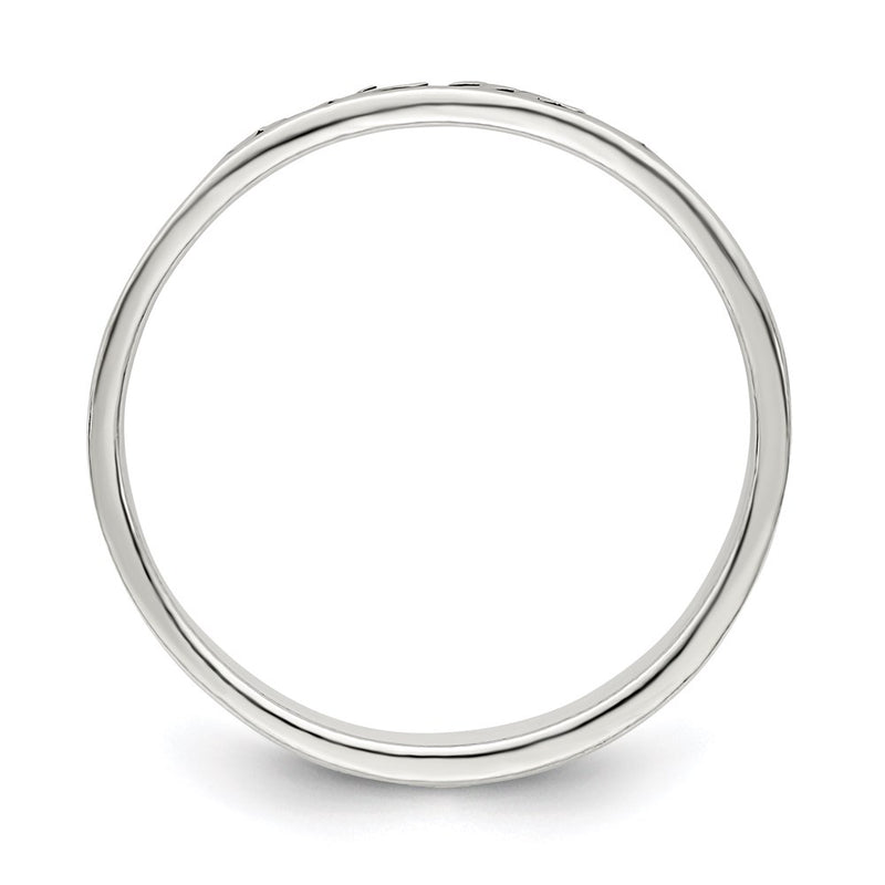 Sterling Silver Antiqued & Polished Love Ring (Size 7 Only)