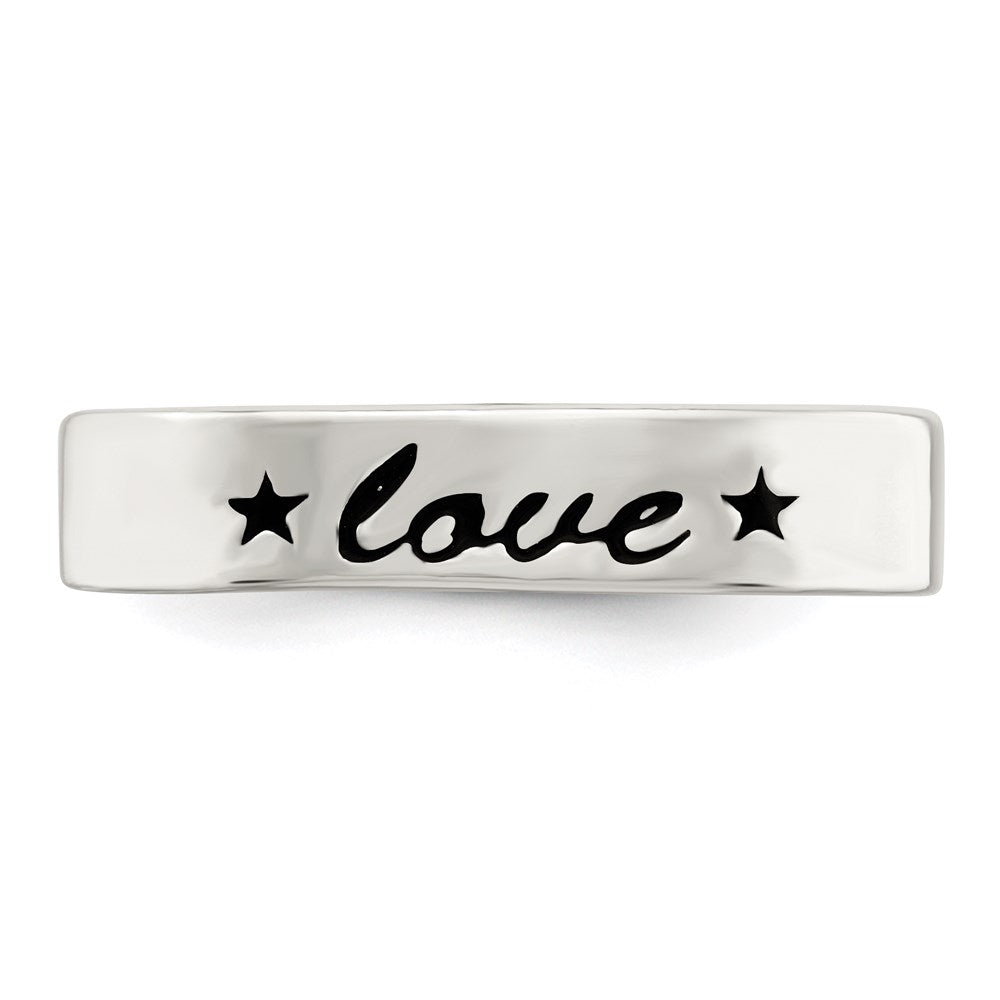 Sterling Silver Antiqued & Polished Love Ring (Size 7 Only)