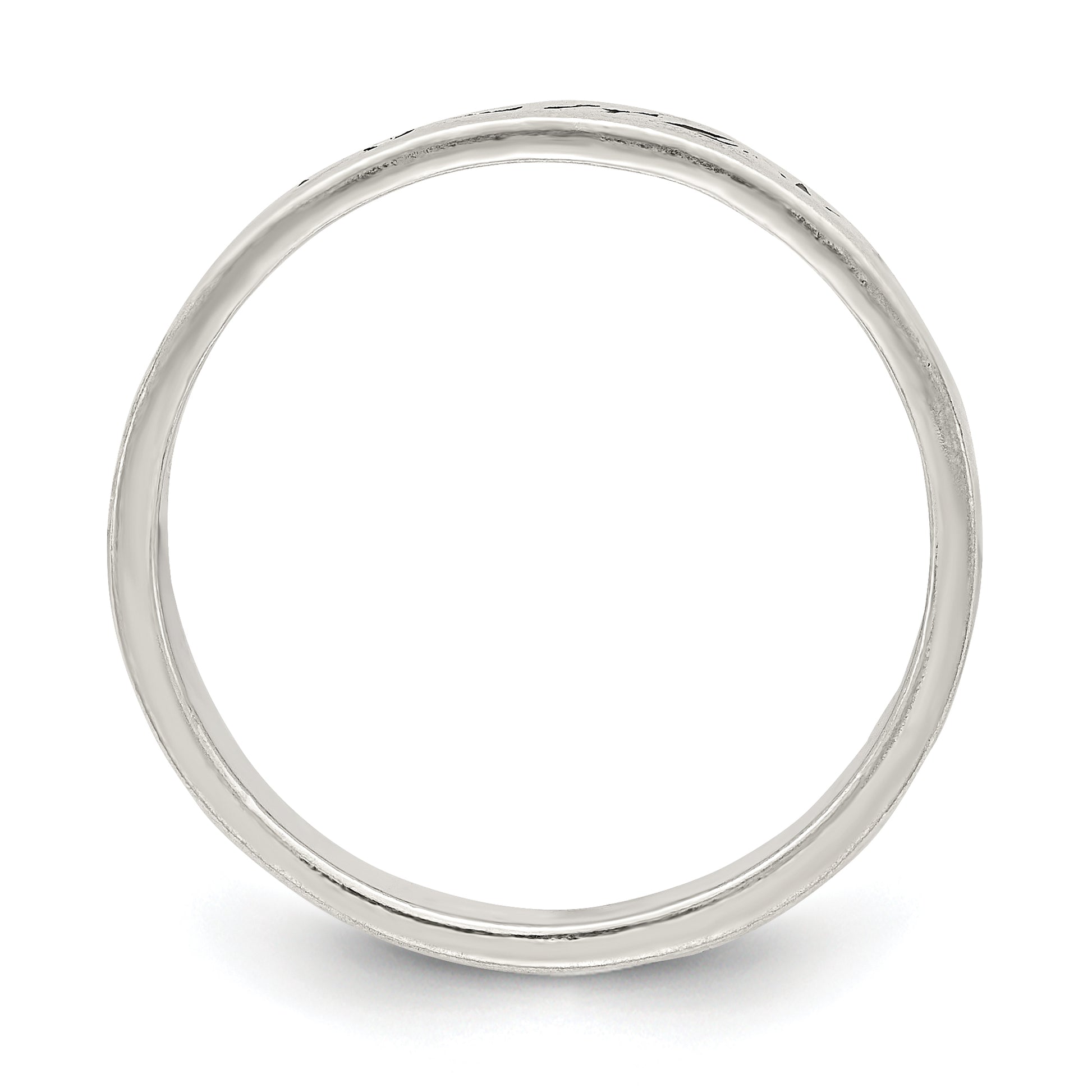 Sterling Silver Antiqued & Polished Faith Ring