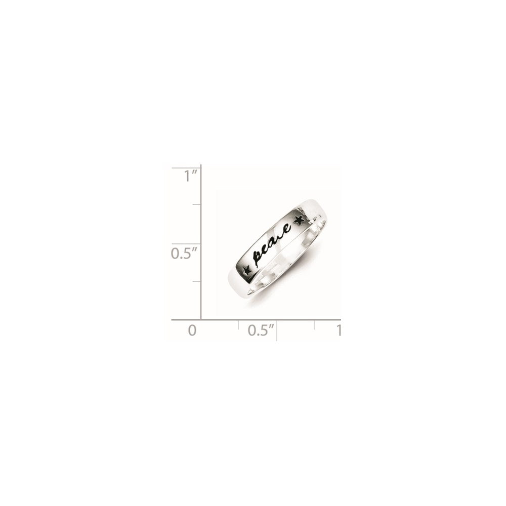 Sterling Silver Antiqued & Polished Peace Ring (Size 7 Only)