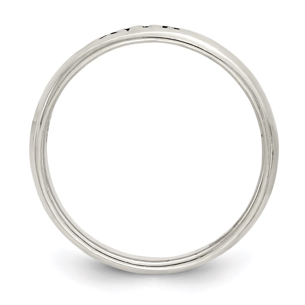 Sterling Silver Antiqued And Polished Faith Ring (Size 8 Only)