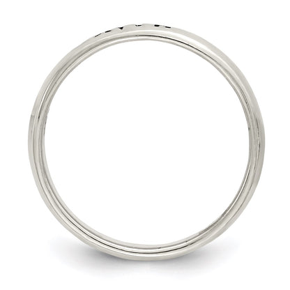 Sterling Silver Antiqued And Polished Faith Ring (Size 8 Only)