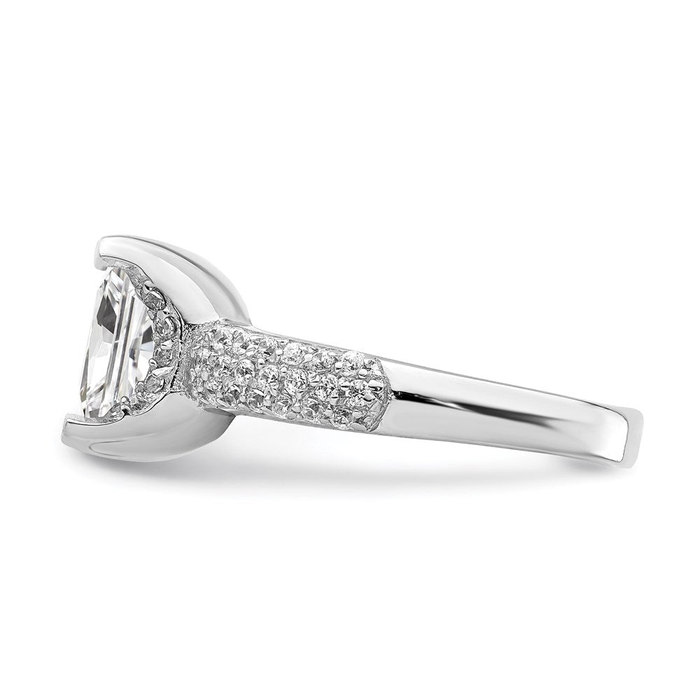 Sterling Silver Square Cz Ring (Size 8 Only)