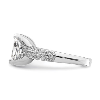 Sterling Silver Square Cz Ring (Size 8 Only)