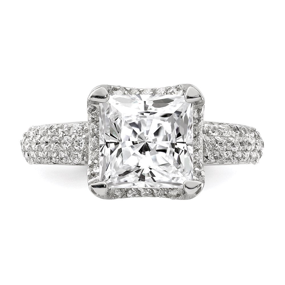 Sterling Silver Square Cz Ring (Size 8 Only)