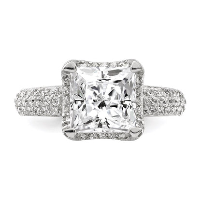 Sterling Silver Square Cz Ring (Size 8 Only)