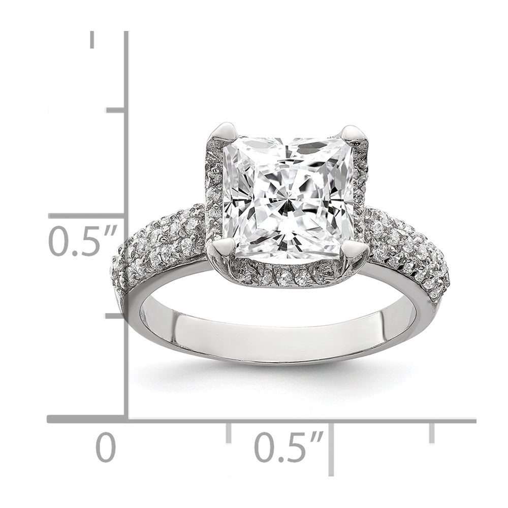 Sterling Silver Square Cz Ring (Size 8 Only)