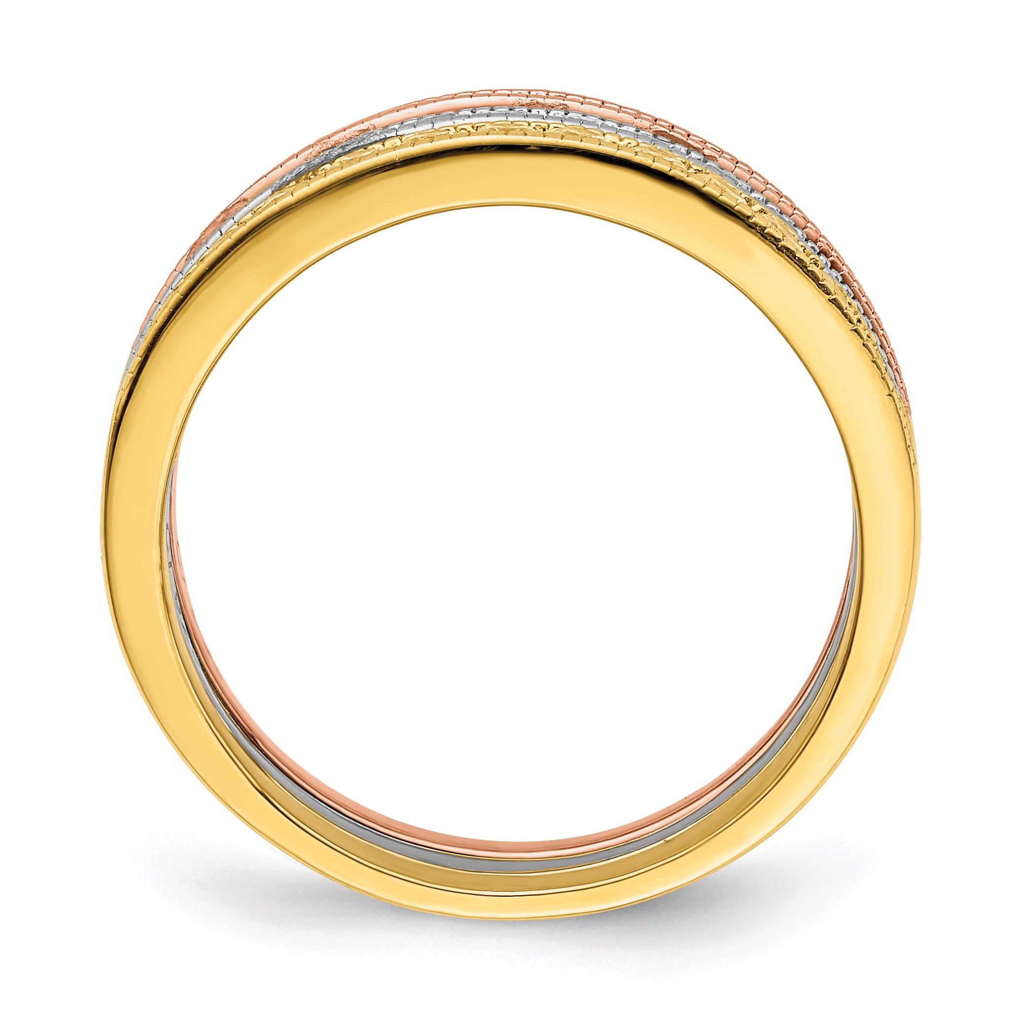 Sterling Silver Vermeil Polished Trio Cz Rings