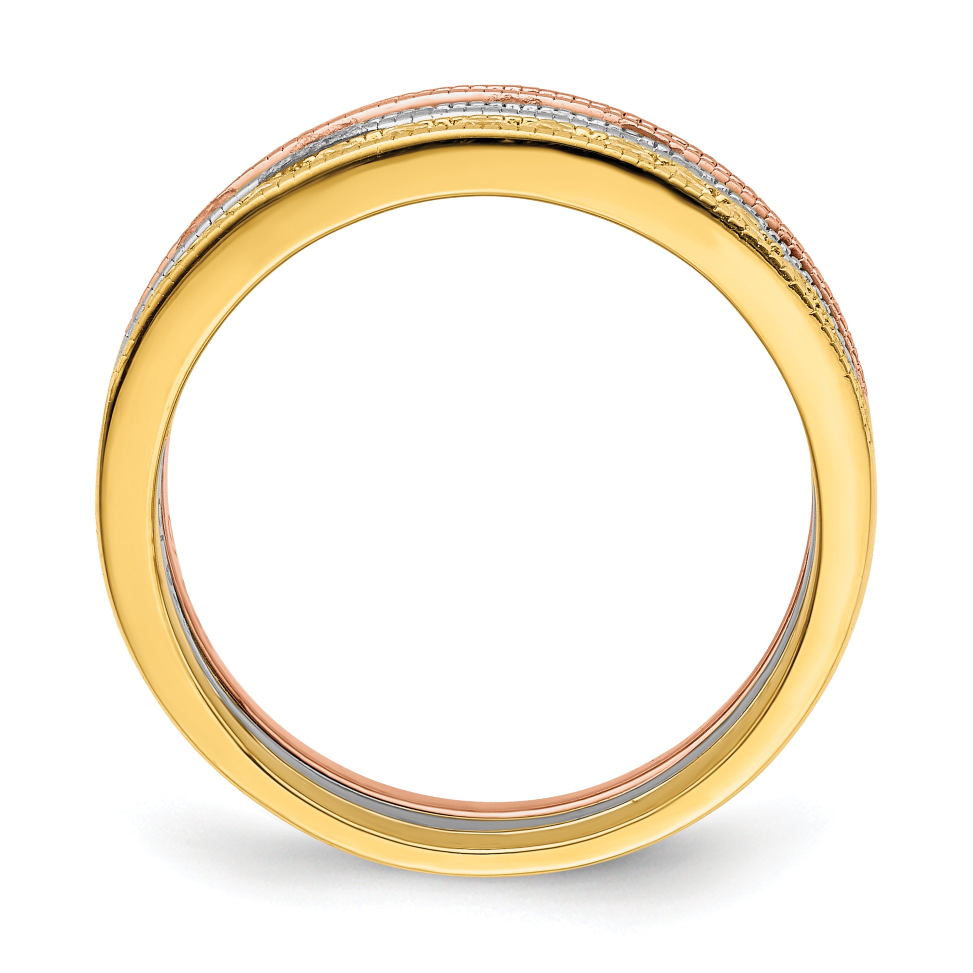 Sterling Silver Vermeil Polished Trio Cz Rings
