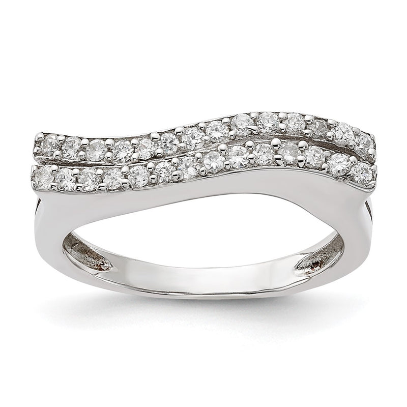 Sterling Silver Polished Cz Ring
