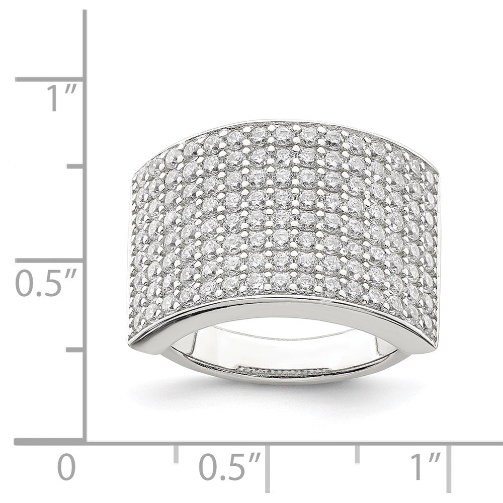 Sterling Silver Polished Cz Ring (Size 6 Only)