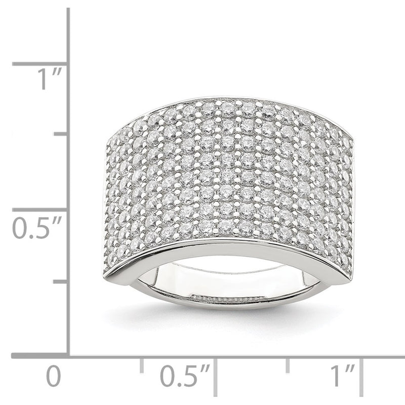 Sterling Silver Polished Cz Ring (Size 6 Only)