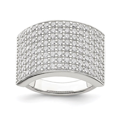 Sterling Silver Polished Cz Ring (Size 6 Only)
