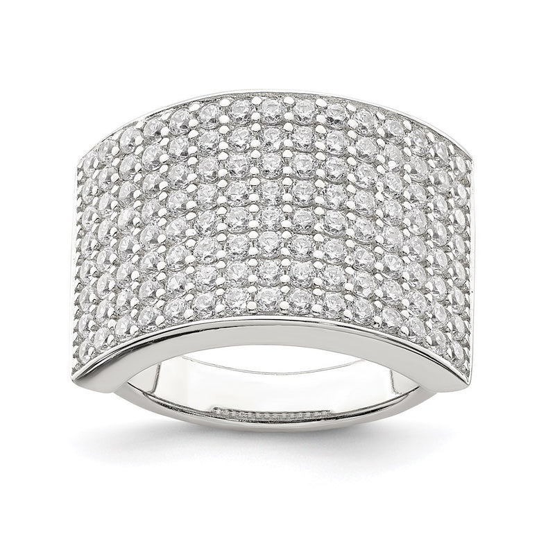 Sterling Silver Polished Cz Ring (Size 6 Only)